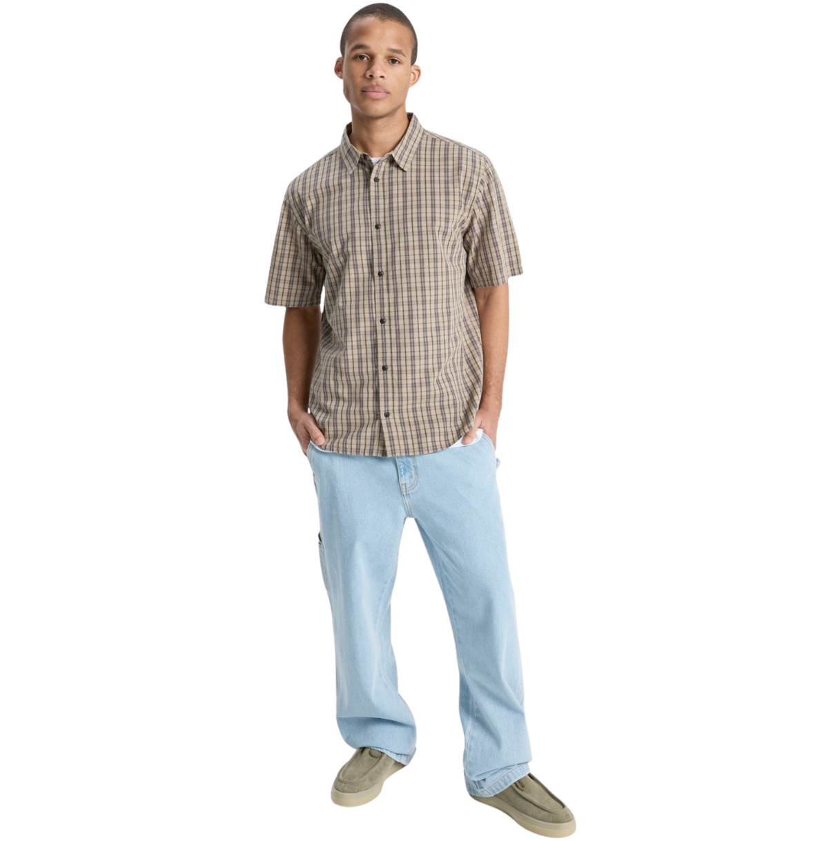 2026 Quiksilver Mens Stonetown Shirt EQYWT04674 - Seneca Check Stonetown
